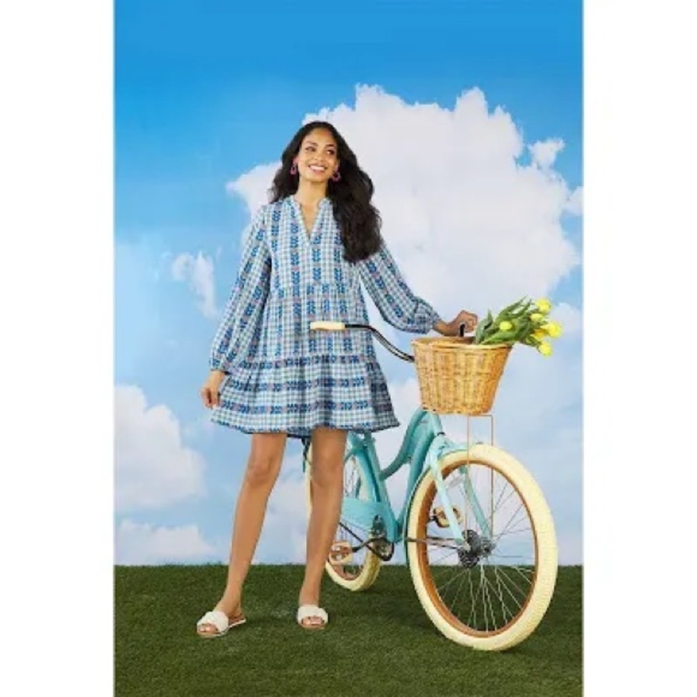 Mud Pie Women’s Eliza Yarn Dye Dress Size NEW